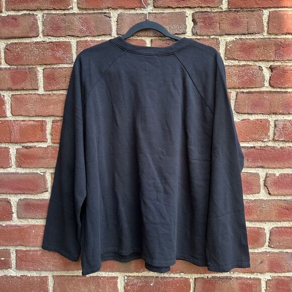 Eileen Fisher $178 Organic-Cotton Hemp Crew Neck terry sweatshirt Large NEW - Picture 4 of 8